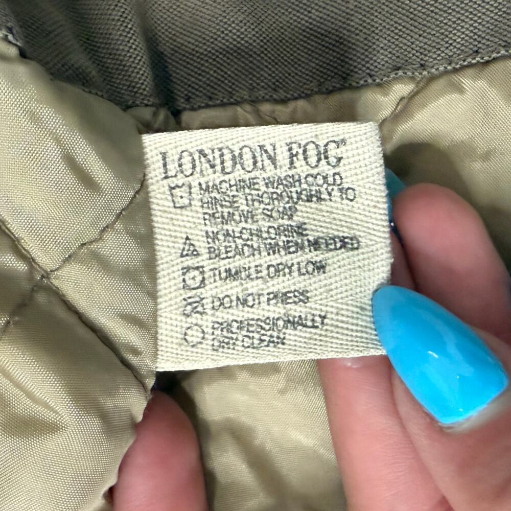 Vintage 90s London Fog Tan Brown Sherpa Collar Chore Coat Jacket size M Unisex - Picture 4 of 13